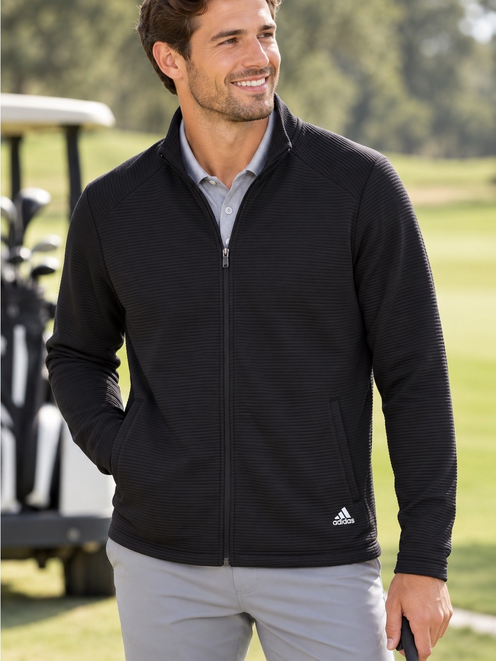 Adidas Golf Men’s Full Zip Jacket Black Size XL NWOT